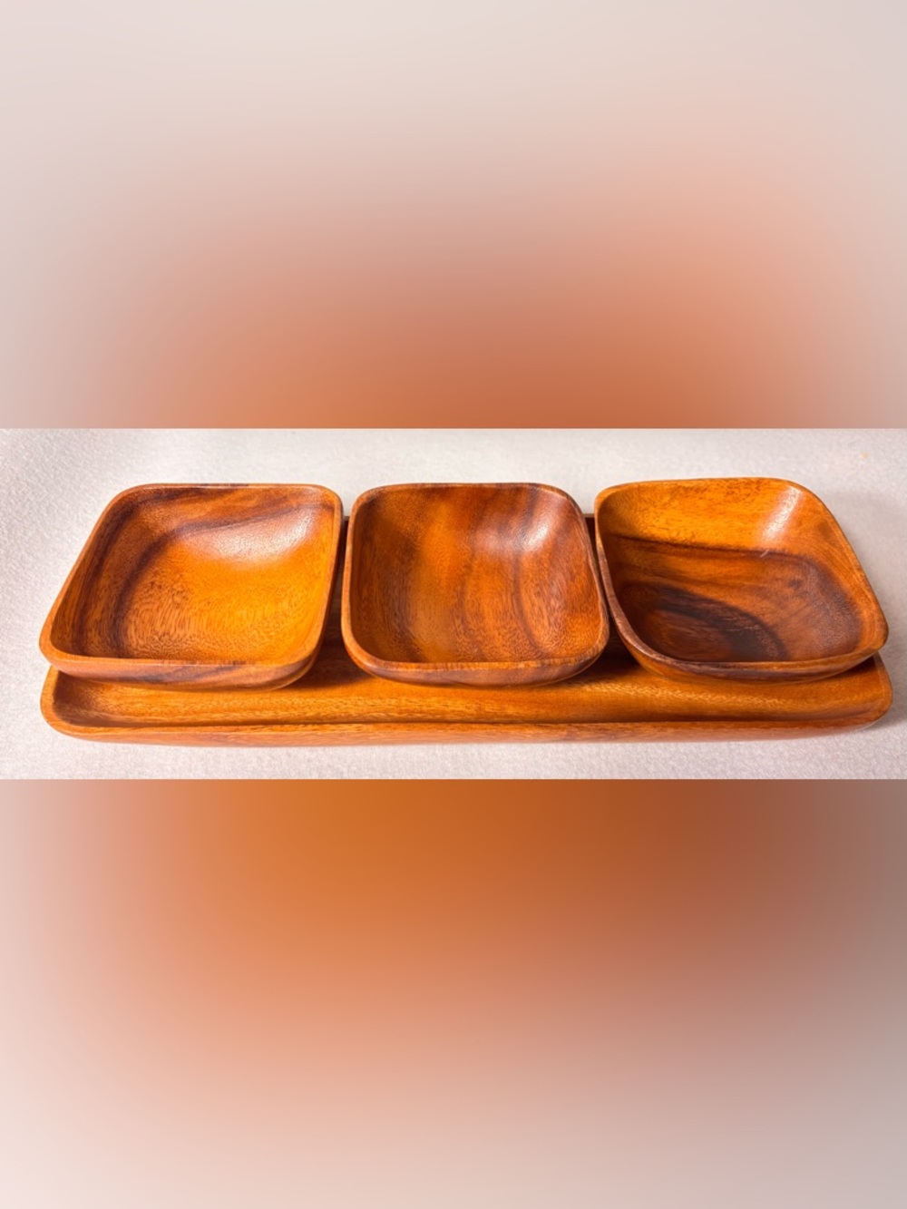 VTG Ali'i Woods Honolulu Genuine Monkey Pod Serving Set - 4 Piece MCM